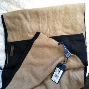 Cole Haan - Scarf NWT Black/Tan Colorblock Muffler